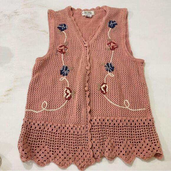 Vintage Embroidered Knit vest - Picture 1 of 5
